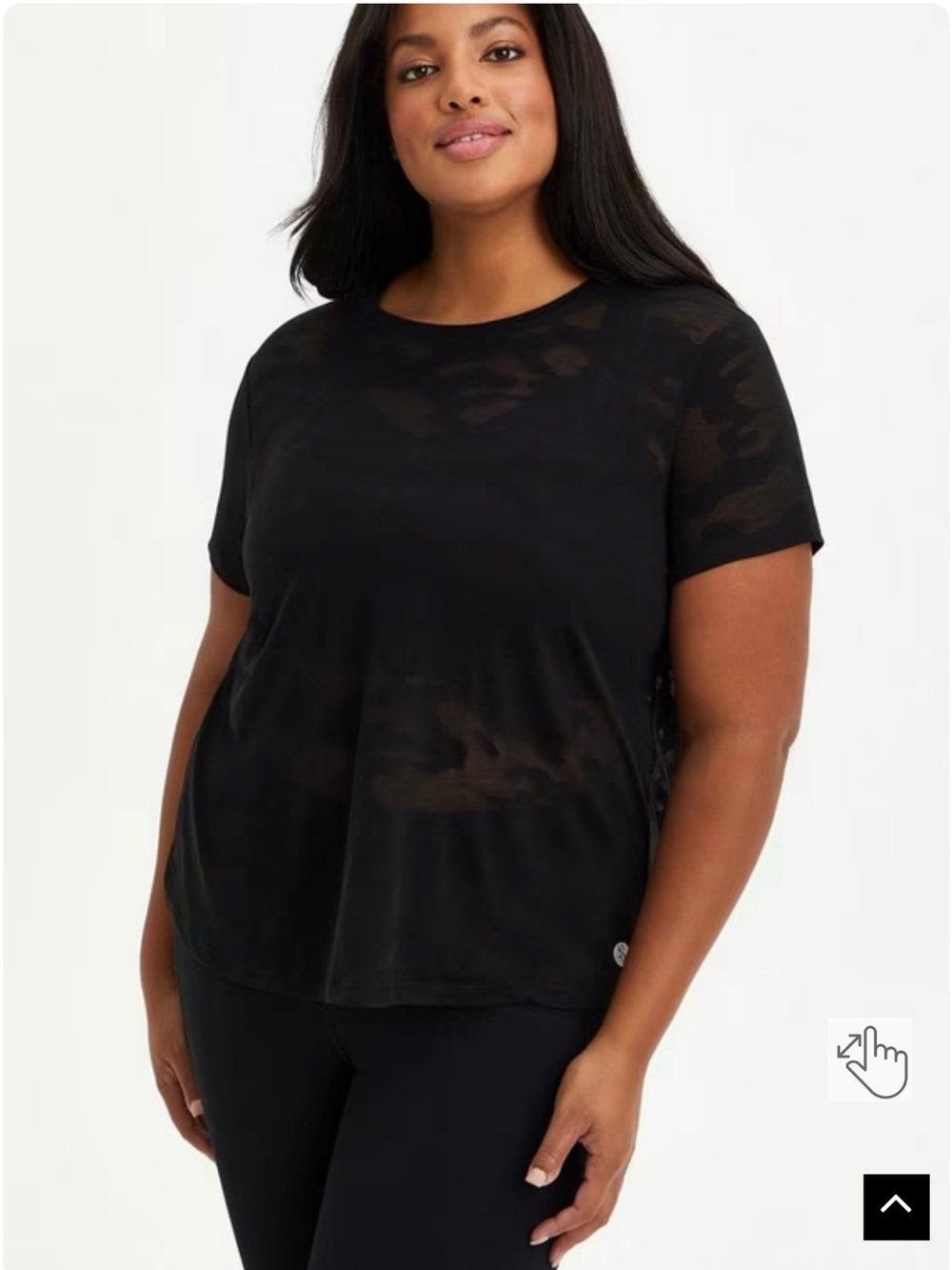 torrid NWT Black Short-Sleeve Camo Burnout Active Crewneck Tee